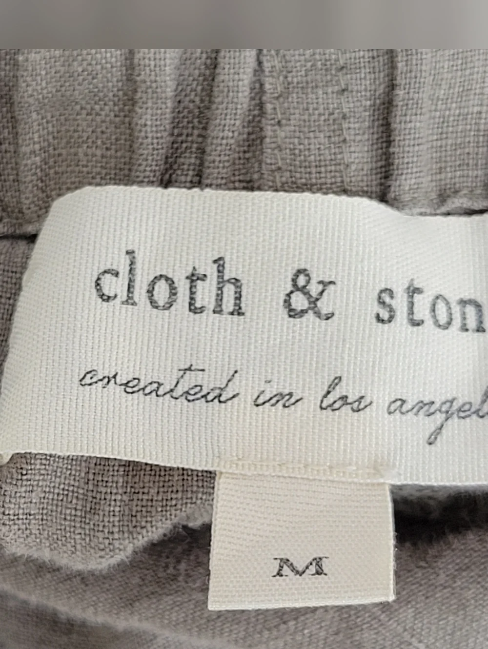 Cloth & stone Size M Women Relaxed Drawstring Wide-Leg Pants - Taupe